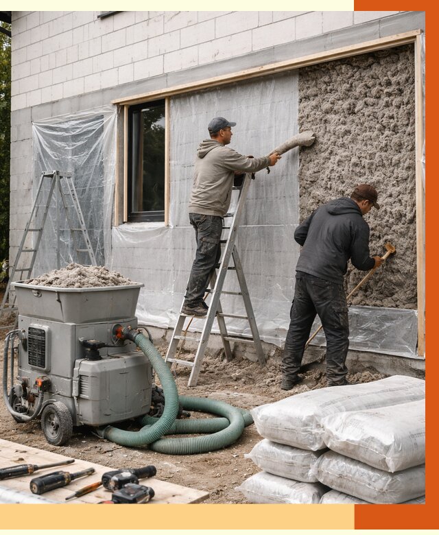 Утепление дома из газобетона эковатой в Хабаровске от 4630 руб./м2 | ТепломастерХбр